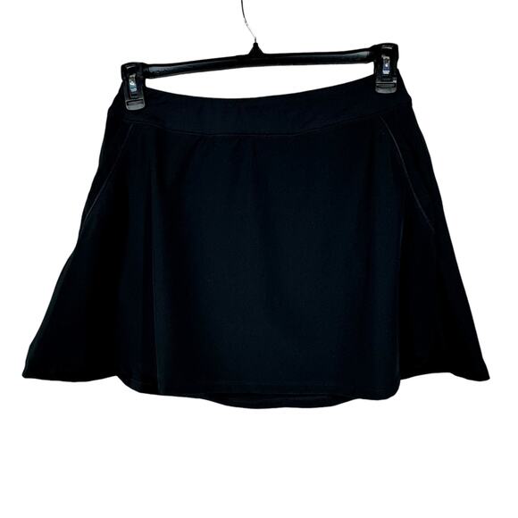 Under Armour Medium Fitted Flare Skort HeatGear Stretch Pockets Briefs Black - Picture 1 of 7